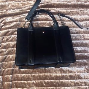 Theory Black Leather Crossbody Bag